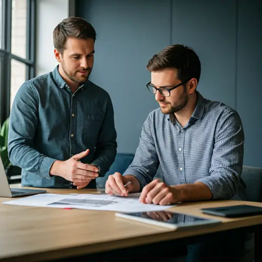 Smiling KSFMG cleaner with professional equipment in a modern building